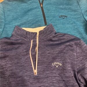 Callaway Teal and Navy Quarter-Zip Pullovers